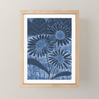 Daisies in Country Field Painting in Navy Blue Mini Art Print Gallery Image 1