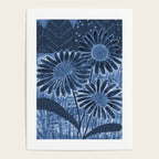 Daisies in Country Field Painting in Navy Blue Poster Gallery Image 4
