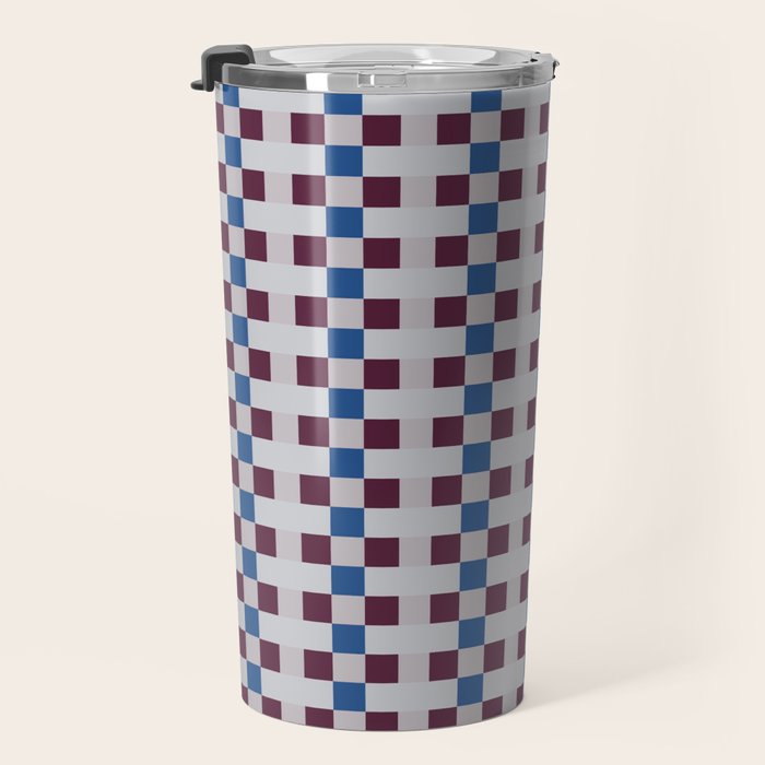 Gingham checker seamless pattern Travel Mug Gallery Image 3