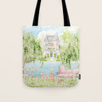 Wild flower meadow picnic in the French countryside Tote Bag Gallery Image 1