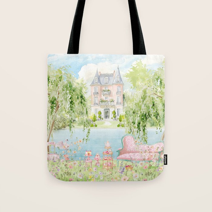 Wild flower meadow picnic in the French countryside Tote Bag Gallery Image 1