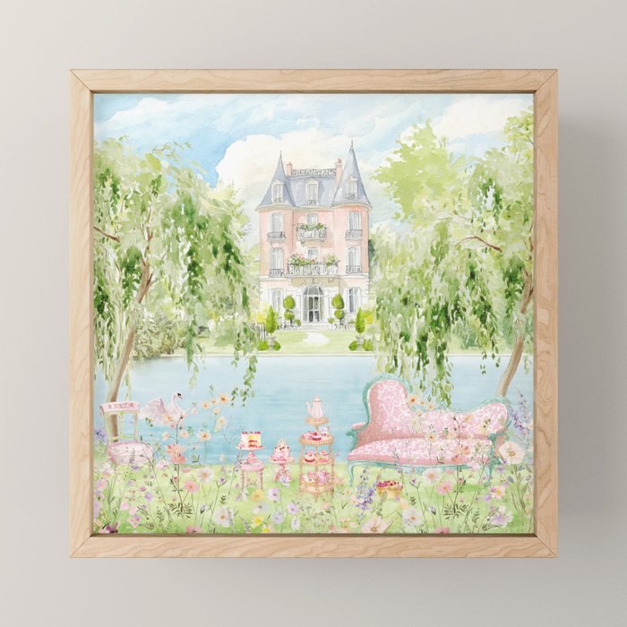 Wild flower meadow picnic in the French countryside Mini Art Print Gallery Image 1