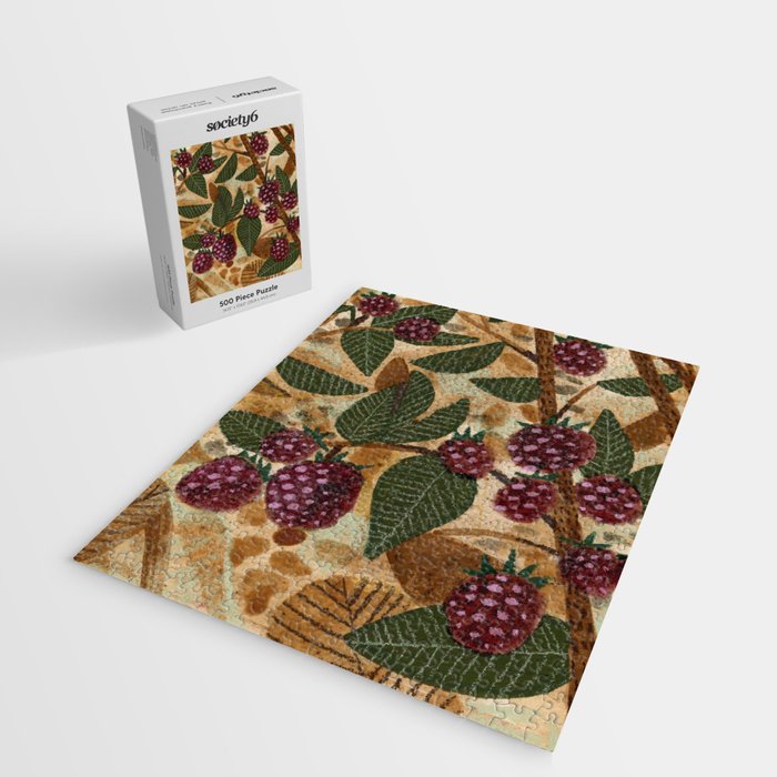 In Season in Red Raspberry and Forest Green Jigsaw Puzzle Gallery Image 2