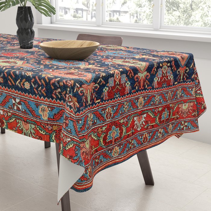 Bijar Kurdish Northwest Persian Rug Print Tablecloth Gallery Image 3