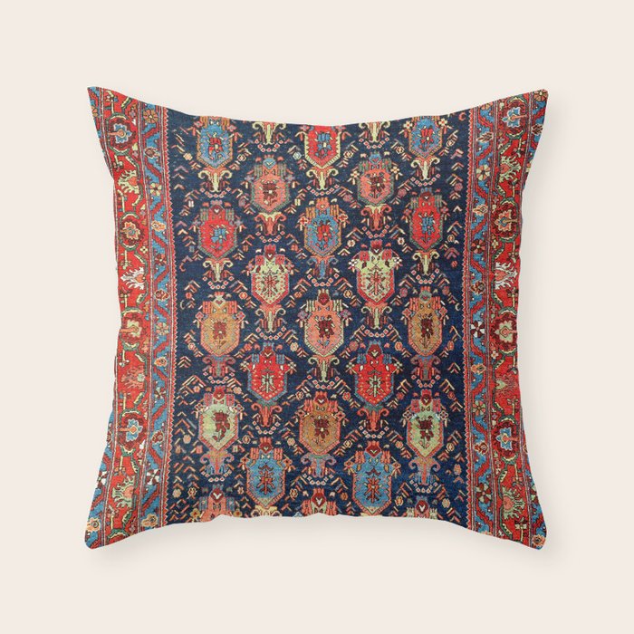 Bijar Kurdish Northwest Persian Rug Print Throw Pillow Gallery Image 6