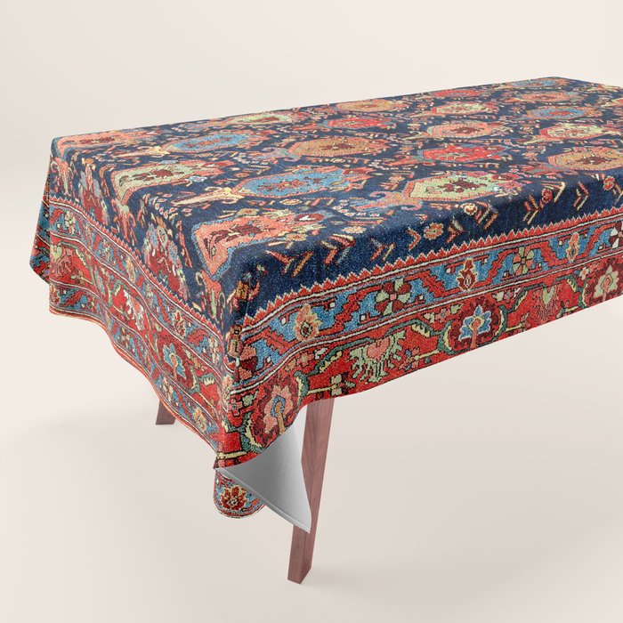 Bijar Kurdish Northwest Persian Rug Print Tablecloth Gallery Image 1