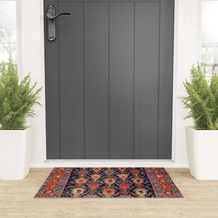 Bijar Kurdish Northwest Persian Rug Print Welcome Mat Gallery Image 3