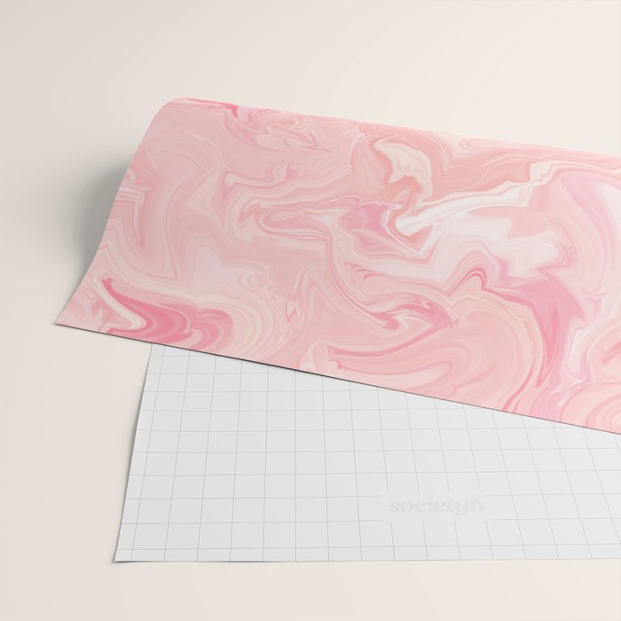 Blush pink abstract watercolor marble pattern Wrapping Paper Gallery Image 2