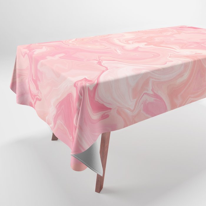 Blush pink abstract watercolor marble pattern Tablecloth Gallery Image 1