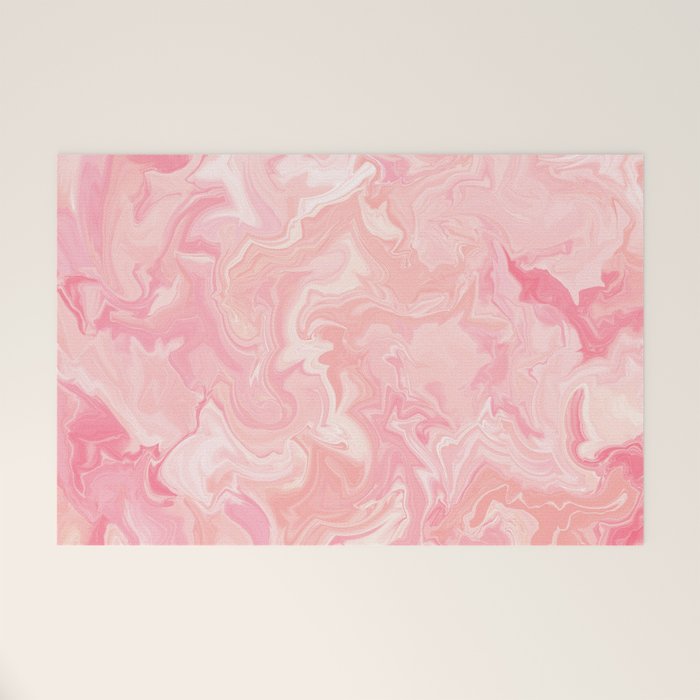Blush pink abstract watercolor marble pattern Welcome Mat Gallery Image 1