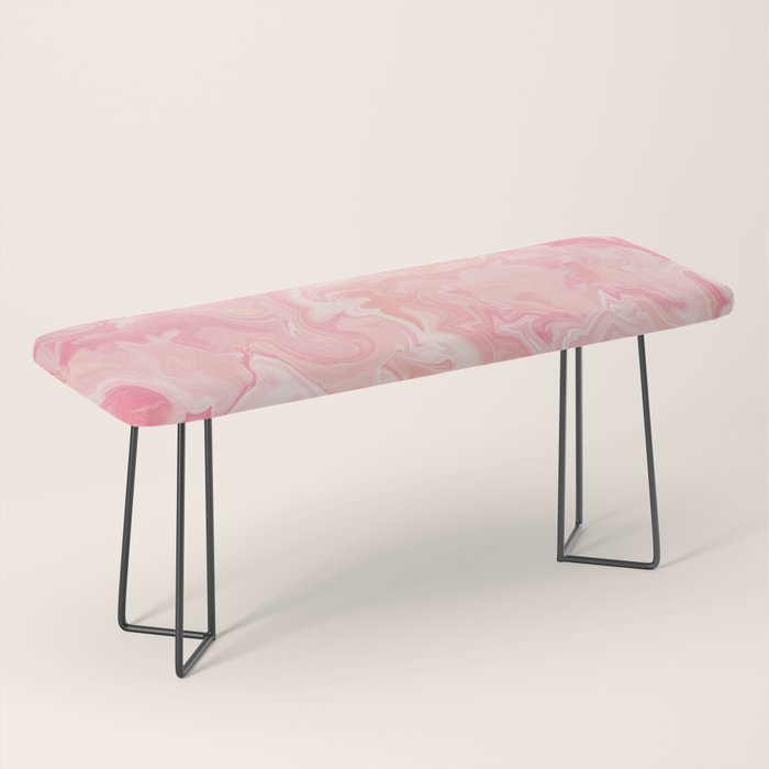 Blush pink abstract watercolor marble pattern Bench Gallery Image 1