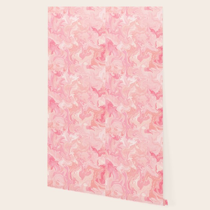 Blush pink abstract watercolor marble pattern Wallpaper Gallery Image 2