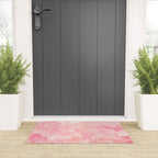 Blush pink abstract watercolor marble pattern Welcome Mat Gallery Image 3