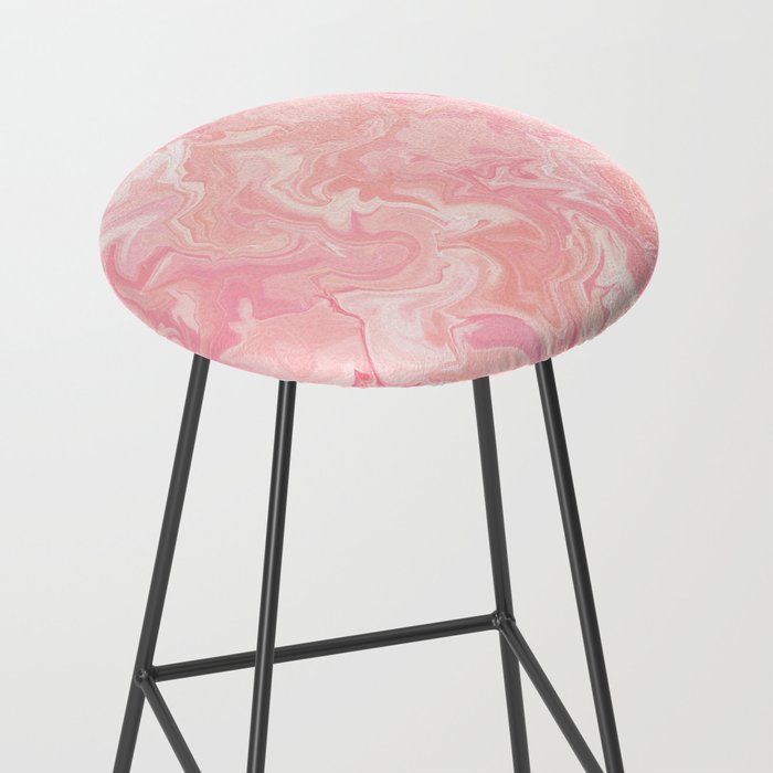 Blush pink abstract watercolor marble pattern Stool Gallery Image 2