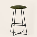 olive green velvet Stool Gallery Image 1