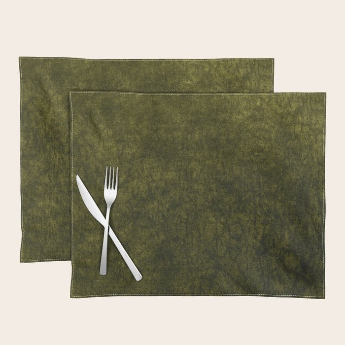 olive green velvet Placemat Gallery Image 1