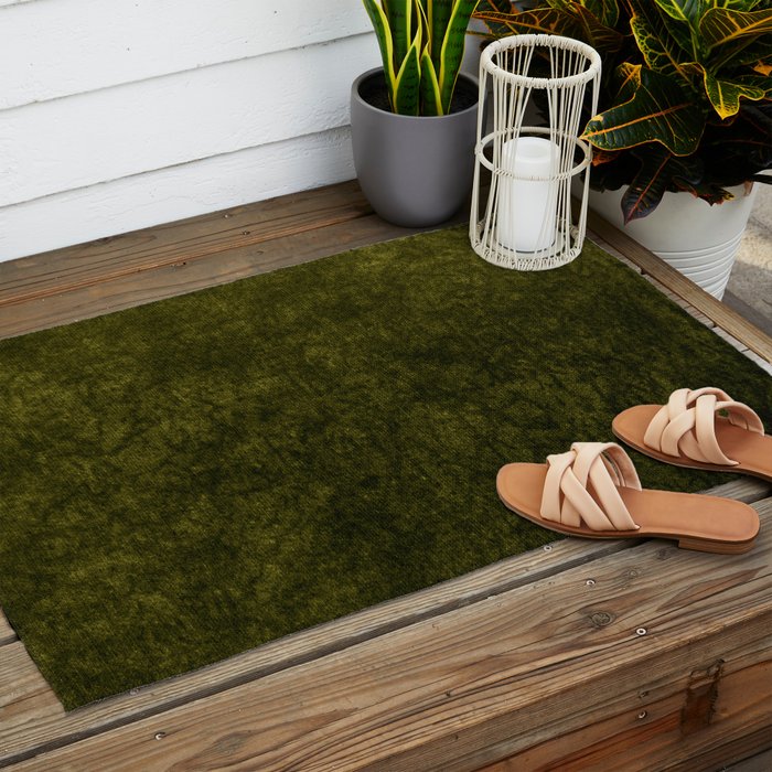olive green velvet Outdoor Rug Gallery Image 2