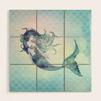 Watercolor Mermaid Wood Wall Art Gallery Image 1