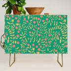 Block print berries bright green Credenza Gallery Image 1
