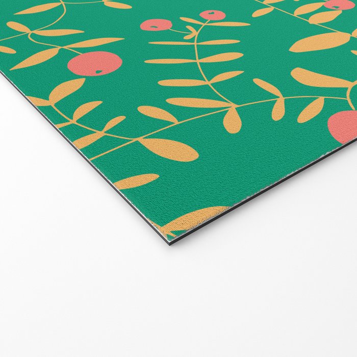 Block print berries bright green Welcome Mat Gallery Image 2