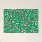 Block print berries bright green Welcome Mat Gallery Image 1