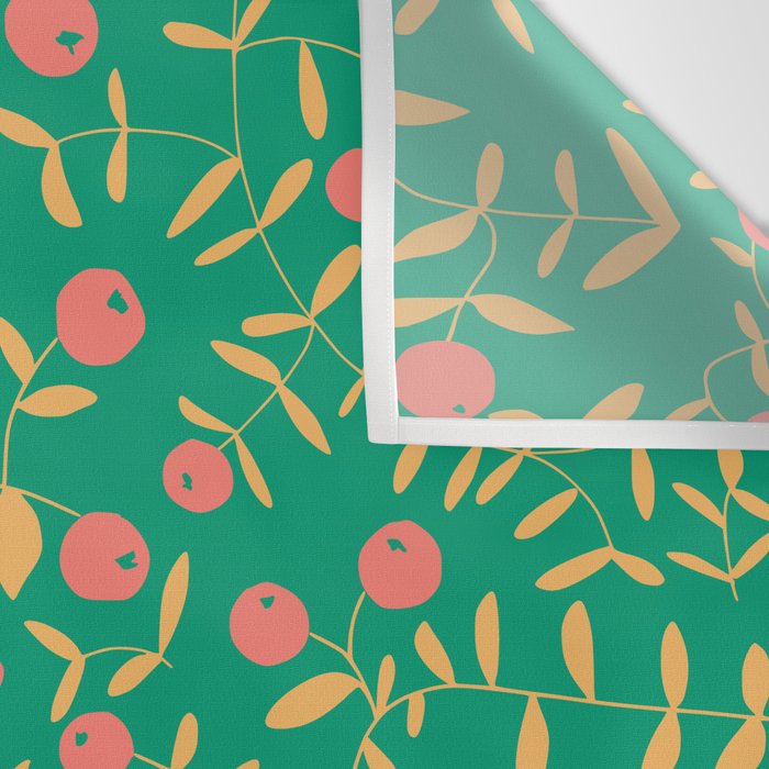 Block print berries bright green Wall Tapestry Gallery Image 3