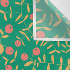 Block print berries bright green Wall Tapestry Gallery Image 3