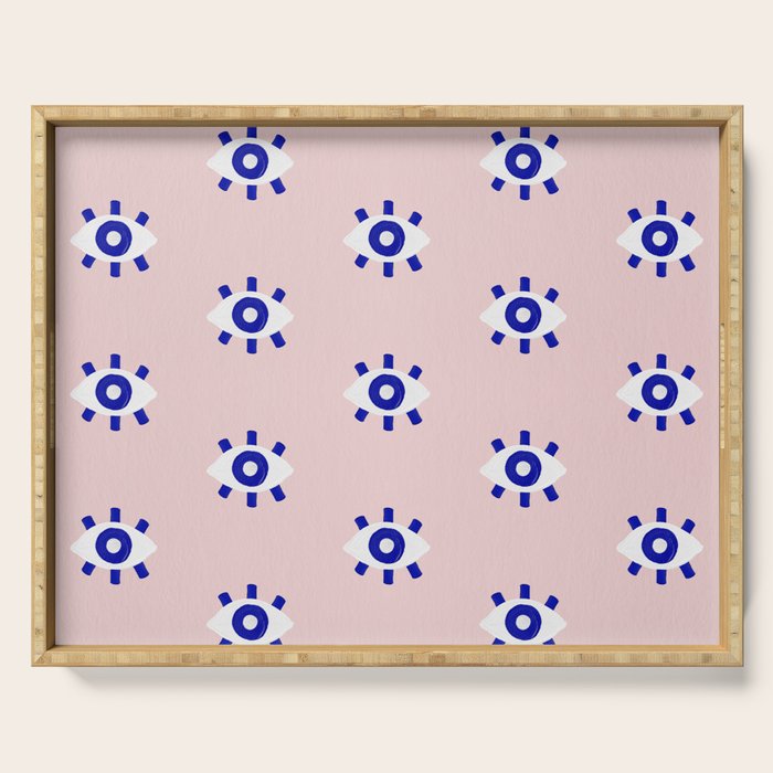 Evil Eye Dots - Navy & Blush Palette Serving Tray Gallery Image 1