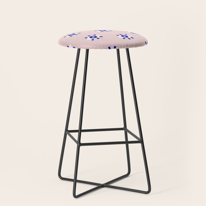 Evil Eye Dots - Navy & Blush Palette Stool Gallery Image 1