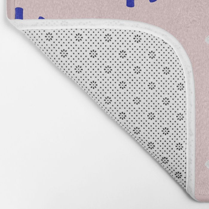 Evil Eye Dots - Navy & Blush Palette Bath Mat Gallery Image 2