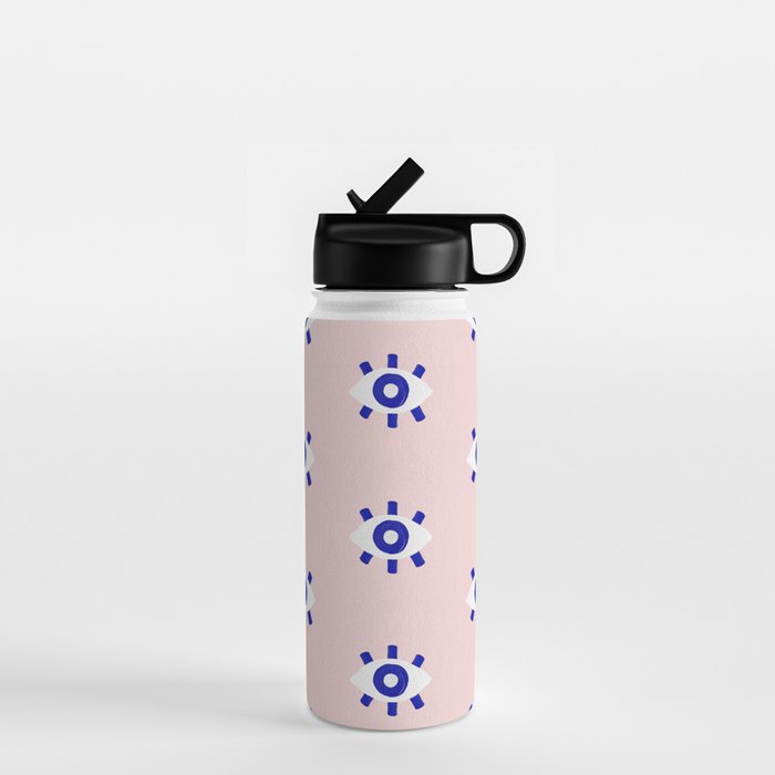 Evil Eye Dots - Navy & Blush Palette Water Bottle Gallery Image 1