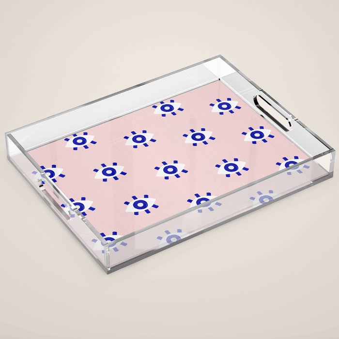 Evil Eye Dots - Navy & Blush Palette Acrylic Tray Gallery Image 1