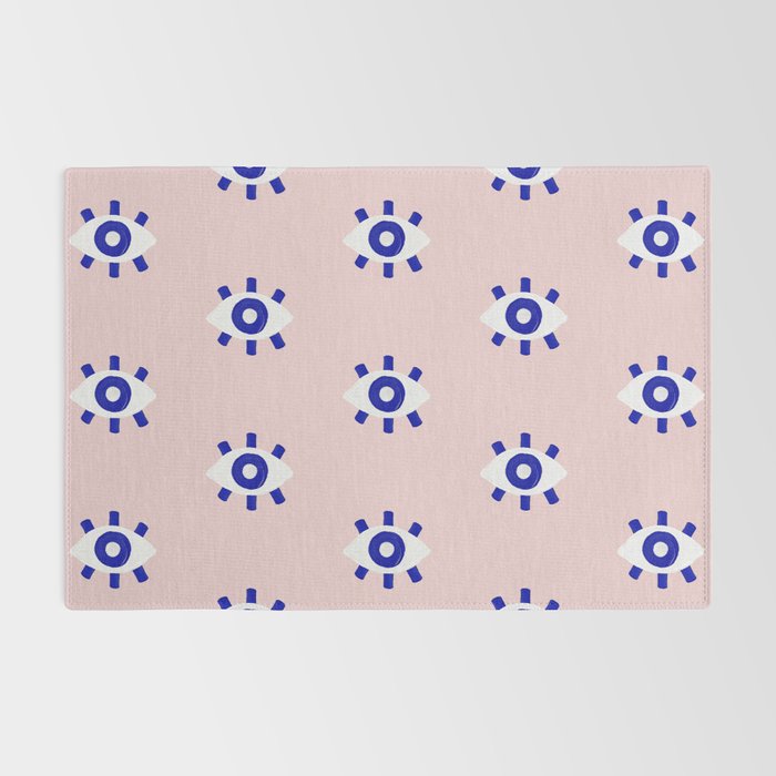 Evil Eye Dots - Navy & Blush Palette Rug Gallery Image 2