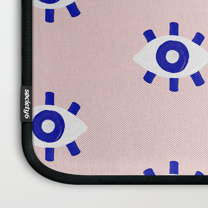 Evil Eye Dots - Navy & Blush Palette Laptop Sleeve Gallery Image 3