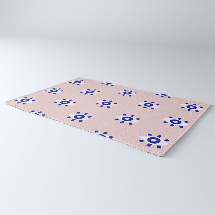 Evil Eye Dots - Navy & Blush Palette Rug Gallery Image 3
