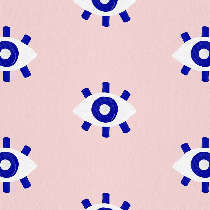 Evil Eye Dots - Navy & Blush Palette Coffee Mug Gallery Image 2