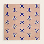 Evil Eye Dots - Navy & Blush Palette Wood Wall Art Gallery Image 1