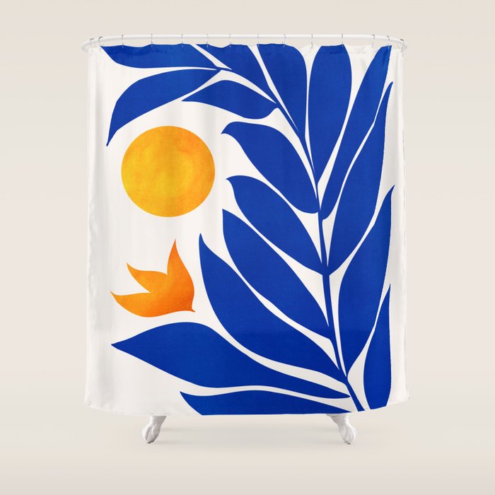 Indigo Garden Sunset Shower Curtain Gallery Image 1