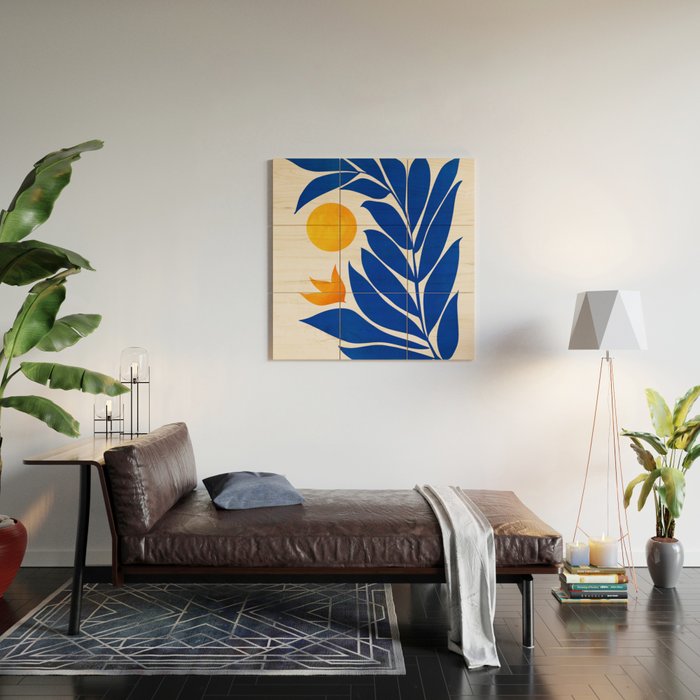 Indigo Garden Sunset Wood Wall Art Gallery Image 2