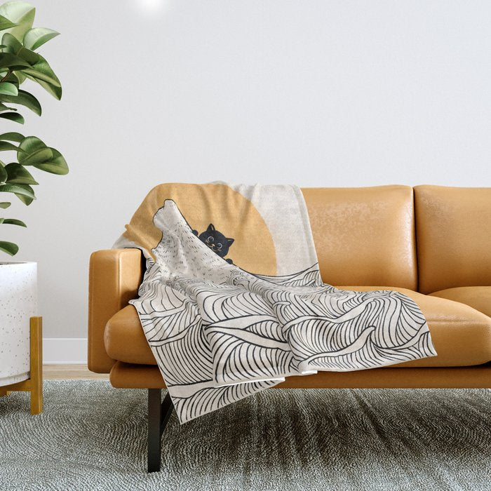 Good Morning Meow 1 Throw Blanket Gallery Image 1
