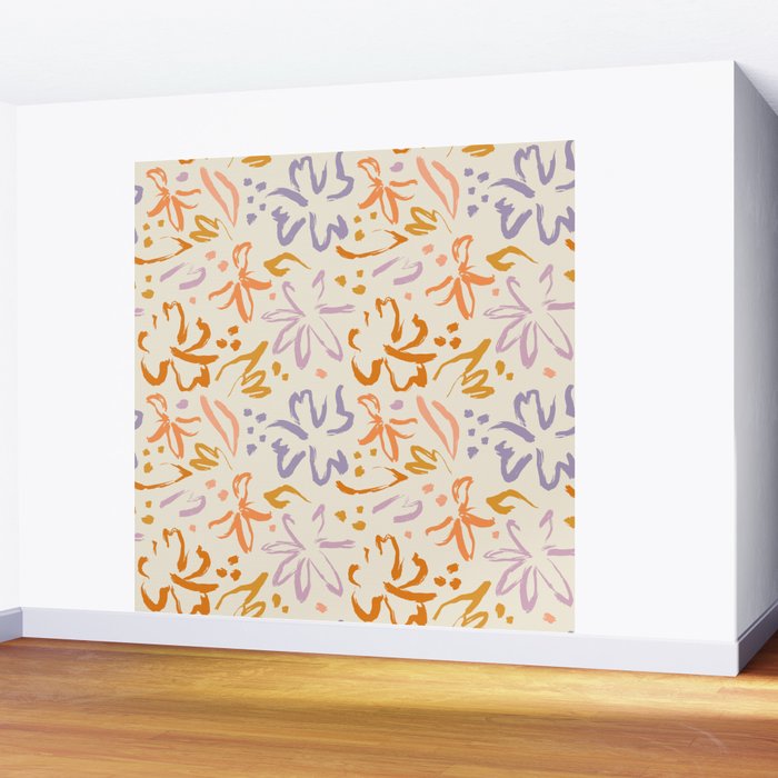 Colorful abstract flower art pattern Wall Mural Gallery Image 2