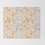 Colorful abstract flower art pattern Throw Blanket Gallery Image 2