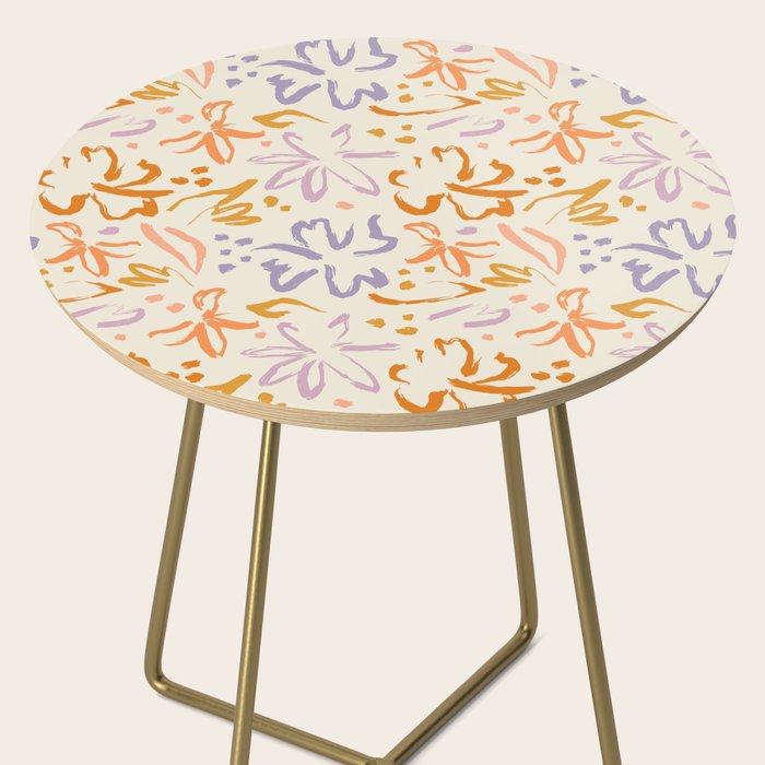 Colorful abstract flower art pattern Side Table Gallery Image 2