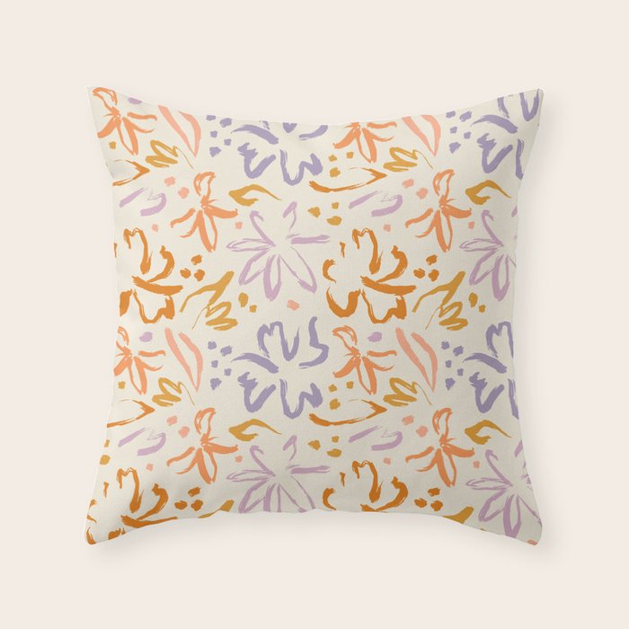 Colorful abstract flower art pattern Throw Pillow Gallery Image 6