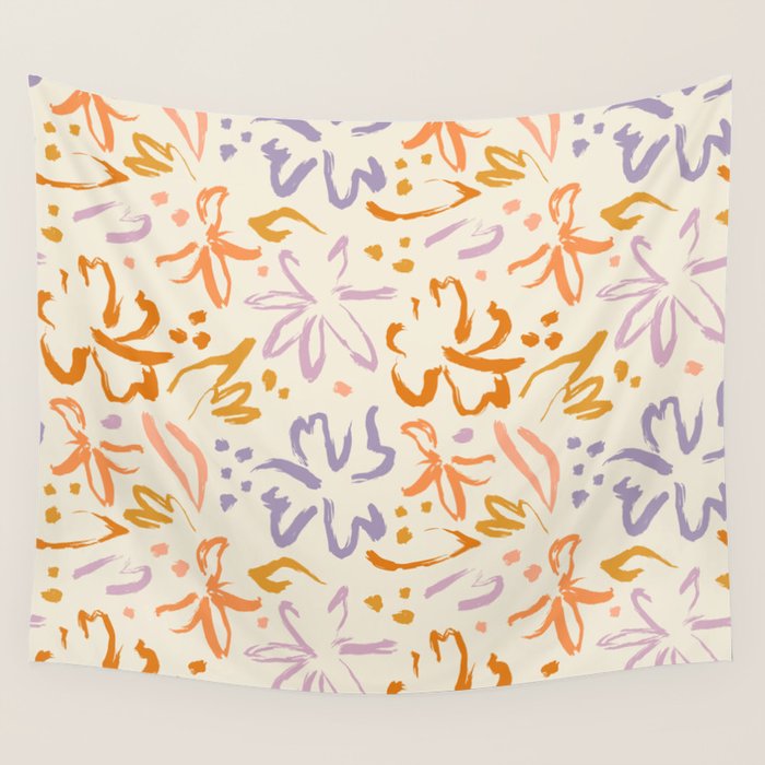 Colorful abstract flower art pattern Wall Tapestry Gallery Image 4