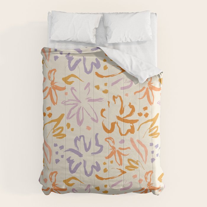 Colorful abstract flower art pattern Comforter Gallery Image 6