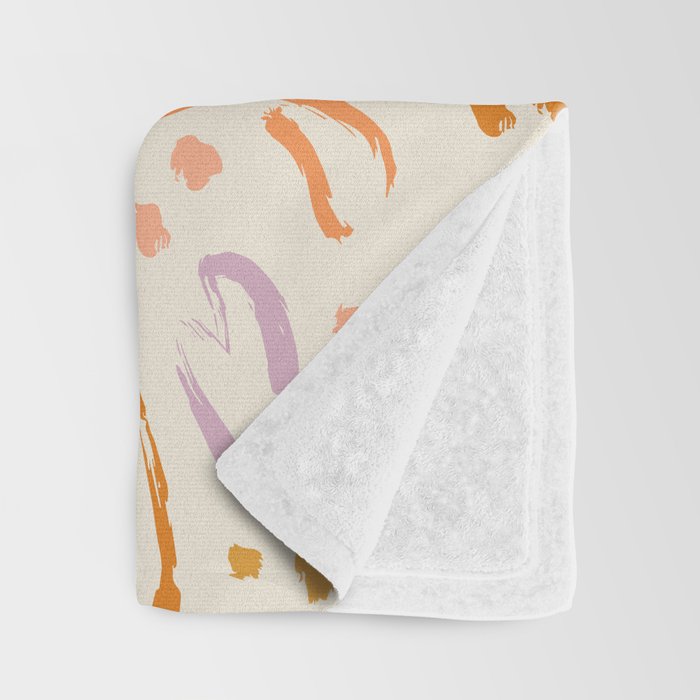 Colorful abstract flower art pattern Throw Blanket Gallery Image 3
