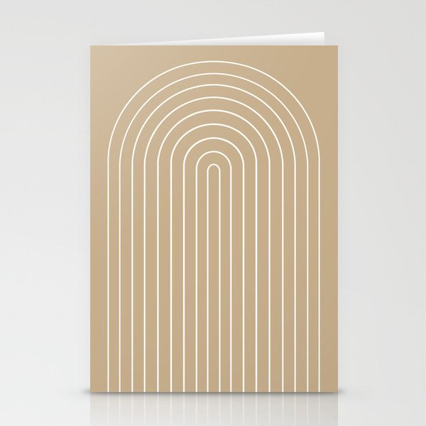 Minimal Arch LVI Neutral Tan Modern Geometric Lines Stationery Card Gallery Image 2