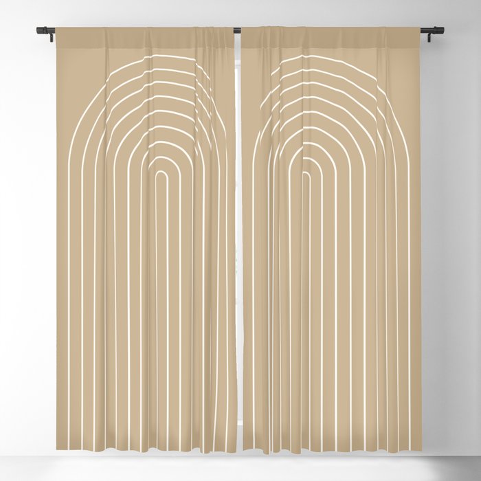 Minimal Arch LVI Neutral Tan Modern Geometric Lines Window Curtain Gallery Image 5