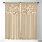 Minimal Arch LVI Neutral Tan Modern Geometric Lines Window Curtain Gallery Image 5